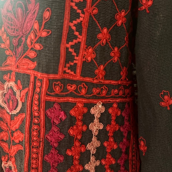 Sundance Red and Pink Embroidered Button Down Shirt - Picture 2 of 3